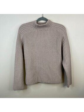 Ann Taylor‎ Funnel Neck Sweater Womens Medium Chunky Wool Blend Baggy Neutral